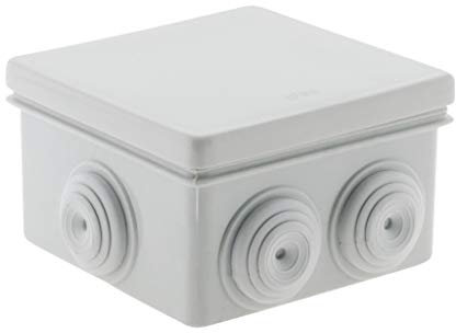 Zenitech - Scatola di Derivazione Quadrata Impermeabile IP55-80x80x46 mm - Ingressi di Cavi Senza Taglio - Coperchio con Filo di Sostegno - Ideale per Esterni - Bianco