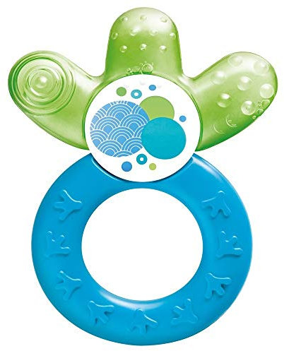 MAM Kühlbeißring 4+ Monate - Beißring zum Beißen mit kühlender und beruhigender Wirkung - Erreicht die Hinterzähne - Zufällige Farbauswahl