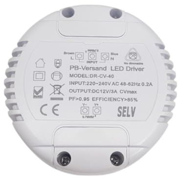 LED Trafo 12V DC 1-40 Watt (rund) Netzteil Treiber Transformator - ohne Mindestlast