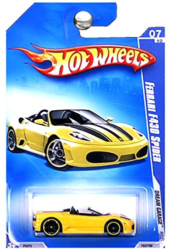 Hot Wheels Ferrari F430 Spider Dream Garage 1:64 Scale Collectible Die Cast Car Model #153/190, Gelb, 6 x 2 x 4 inches, Kind, Auto, Die-Cast Car Model, 5211999031, 14495076031, Kinder, unisex
