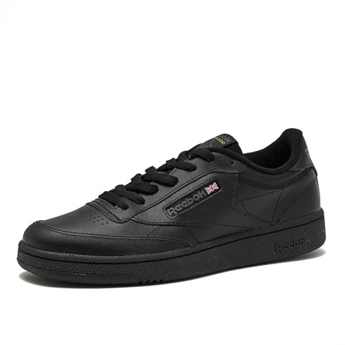 Reebok Club C 85 Mens Tennis Shoes, Casual Fashion White Sneakers for Men, Int-Black/Charcoal, 10.5