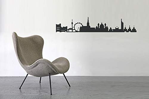 Wandtattoo Wien Skyline Wandsticker Wanddekoration - Moderne Stylische Deko Vorraum Wohnzimmer Schlafzimmer - Vinyl Decal 60cm grau