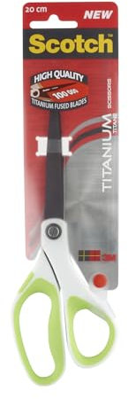 Scotch Ciseaux Titane Non-Adhérents, Vert - 20 cm - Garantie à Vie