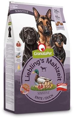 GranataPet favoritmåltid anka känslig, torrfoder för hundar, hundmat utan spannmål och utan sockertillsatser, helfoder, 10 kg