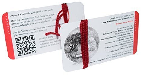 MEQUBBAL - Red String Bracelet from Authentic Wool Original Kabbalah Evil Eye Protection From Israel Blessed Rachel Tomb for Good Luck Set Of 2 + Certificate of blessing