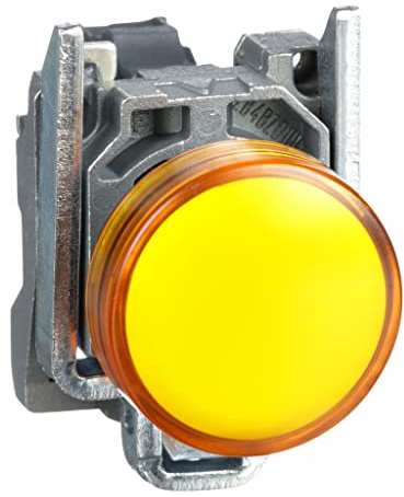 Schneider Electric Harmony XB4 – Pilot-Kontrollleuchte, Metall, einfarbige Linse, integrierte LED, industrielle Steuerung, 110-120 V AC, XB4BVG5, Orange