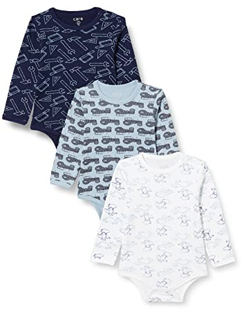 Care Unisex baby bodysuit (3-pack), Royal Blue (750), Prematur