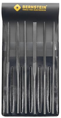 BERNSTEIN 6-teiliges Nadelfeilen Set - Präzision für Holz & Metall, Metallfeile & Modellbau Zubehör im Kunststoffetui