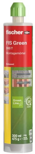 fischer Montagemörtel Green 300 T, Injektionsmörtel aus mind. 50 % nachwachsenden Rohstoffen, Verbundmörtel für Green Building-Projekte, wetterfester Mörtel, für viele Baustoffe geeignet
