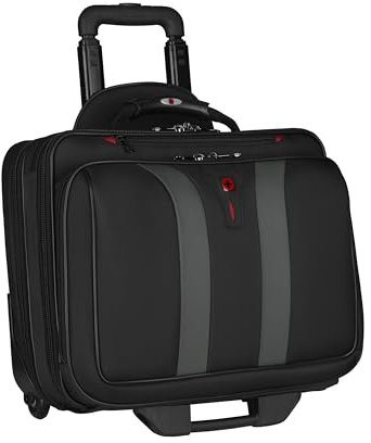WENGER Granada Aktenkoffer, Laptop-Tasche zum Rollen, Notebook bis 15,6 Zoll, 29 l, Damen Herren, Büro Business Uni Schule, Schwarz, 600659