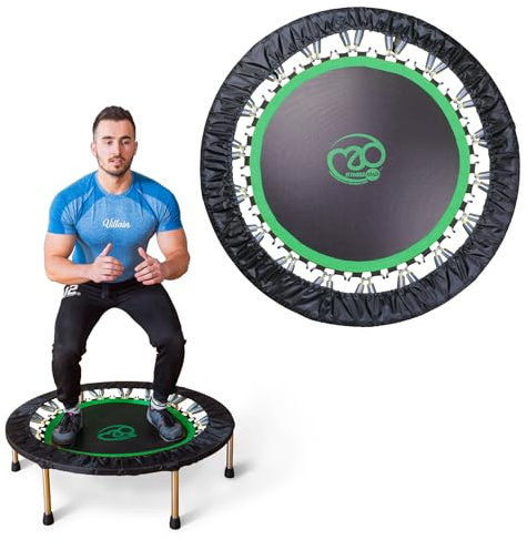 Fitness Mad Studio Pro Rebounder, 102 cm fitness studsmatta, aerobisk träningsstudsare, vikbar minitrampolin, viktminskning och förbättrar allmän fitness