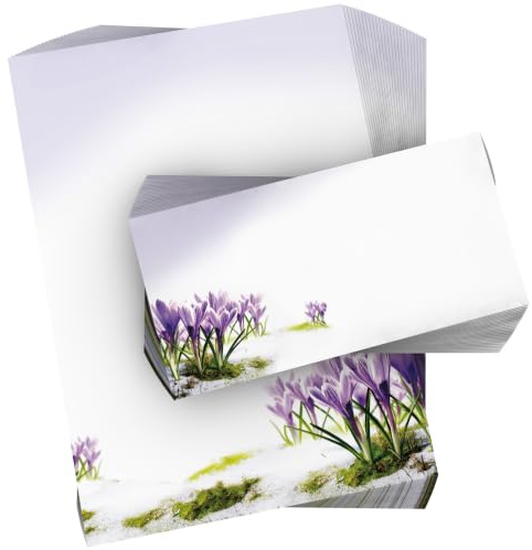 Motivpapier Krokusse, 50 Blatt Motivpapier DIN A4, 90g/qm