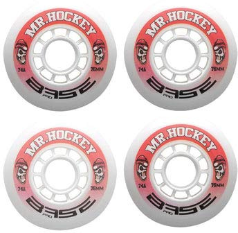 Base Indoor Inlinerrollen Ruote Mr. Hockey PRO | Durezza 74A | Presa Forte | Bianco | Adatto per Tutte Le Marche di Pattini in Linea | 72 mm Unisex-Adulti, 72