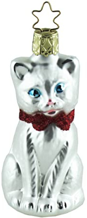 Inge-glas Weihnachts-Hänger Schmusekätzchen weiß
