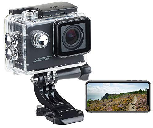 Somikon Motorrad Kamera: Einsteiger-4K-Action-Cam, WLAN Full HD (60 fps) mit Unterwassergehäuse (Action Cam 4K 60fps, Action Camera 4K, Mini Actioncam)