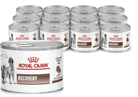 Royal Canin Veterinary Recovery | 12 x 195 g | Alimento dietetico completo per cani e gatti adulti | Mousse ultra morbida ad alto contenuto proteico