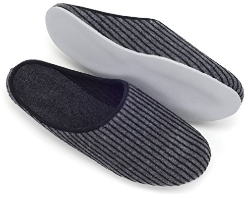 Pantoffelmann Pantofole in Feltro con Suola in Gomma I Grigio I Taglie 37–51 I Antiscivolo e comode I 100% Feltro I Traspiranti e Calde I Unisex