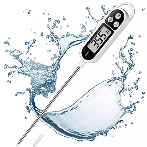 Meat Thermometer - Kitchen Food Temperature Probe for Cooking, BBQ - Digital Instant Read, High Accuracy – Ideal for Grill, Milk, Jam – Battery Included