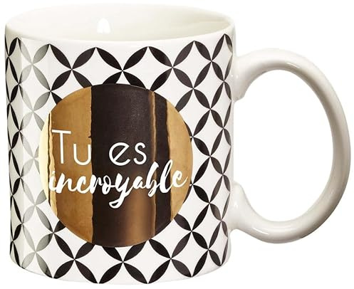 DRAEGER PARIS 1886 - Tazza Black & Gold in porcellana da 350 ml Sei incredibile - Regalo originale per parenti, amici e colleghi - Tazza da tè o caffè dal design chic con confezione regalo emozione ed