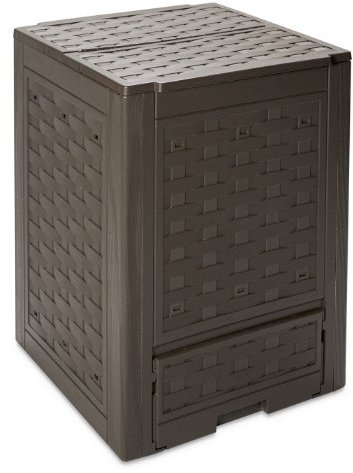 TOOMAX Composter rattan da giardino, in plastica riciclata, 300L, colore marrone