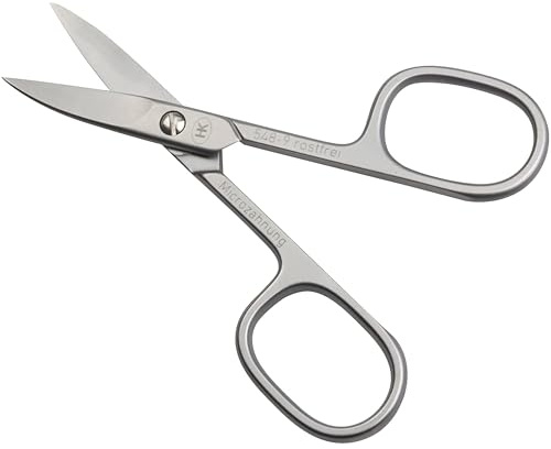 Hans Kniebes Hautschere 9 cm – Gebogene Microgezahnte Nagelhautschere Edelstahl Rostfrei – Präzise Cuticle Scissors für Maniküre & Pediküre – Profi Qualität mattiert