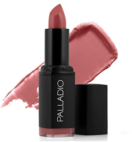Palladio Herbal Dreamy Matte Lipstick Lip Color, Full of Moisture and Color Pigment, Smooth Application, Full Coverage, Long Lasting Wear, Luxe Matte Finish, Does Not Dry Lips, Lady Rose
