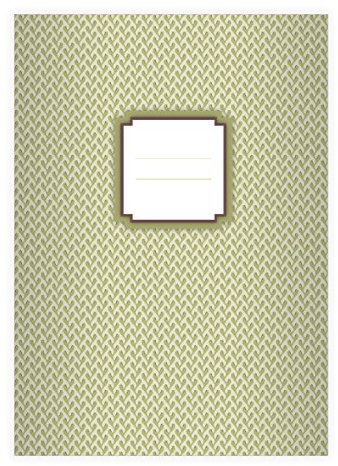 Kartenkaufrausch 8 Retro DIN A4 Schulhefte, Schreibhefte mit Algen Muster in beige grün Lineatur 27 (liniertes Heft)