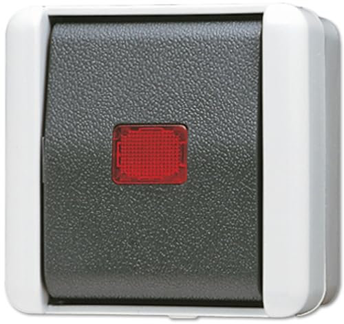 JUNG AP-Kontrollschalter mit roter Kalotte 806KOW, 250 V