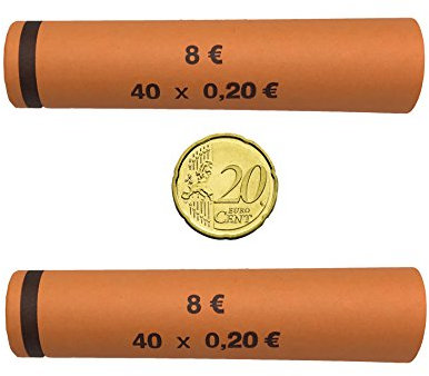 3706 MÜNZHÜLSEN - Münzrollenpapier vorgefertigt und gerollt für 20 Cent (128er Pack) A