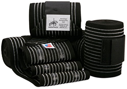 Saratoga Horseworks Horse Bandages 4 inches X 9 feet Set Of 4 - Black