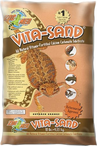 Zoo Med VO-10 Vita-Sand Outback, orange, 4,5 kg, terrariesand för reptiler, med vitaminer