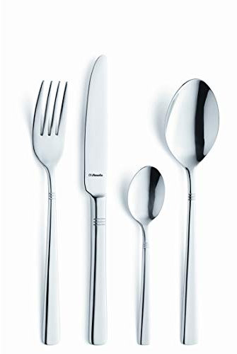 AMEFA Palmon Besteck Set | 24-teilig | Besteckset für 6 Personen | Edelstahl Rostfrei | Spülmaschinenfest | Dezente Akzente am oberen Griffende