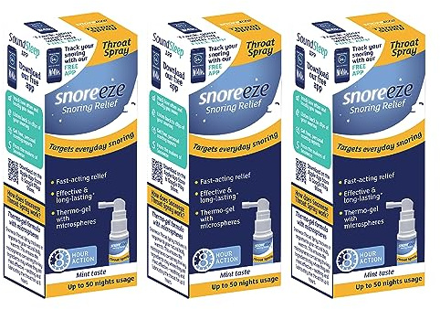 Dreifach Pack-Snoreeze Schnarchen Linderung Rachenspray 23,5 ml