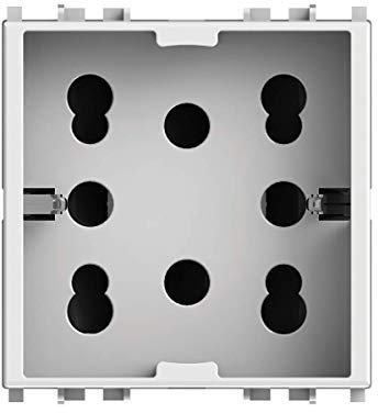 4Box 4B.V14.H21, Side, Presa da Incasso Multistandard 1 Schuko + 2 Bipasso, Compatibile con Vimar Plana, 250 V, Bianca