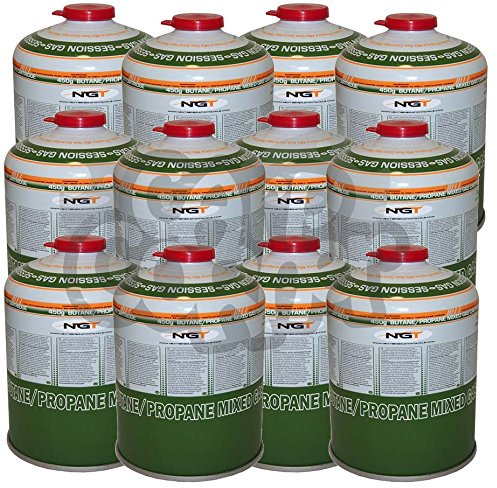 NGT 12 x Gas 450g Canisters Of Butane Gas Cartridges ideal For Camping Fishing and Hiking