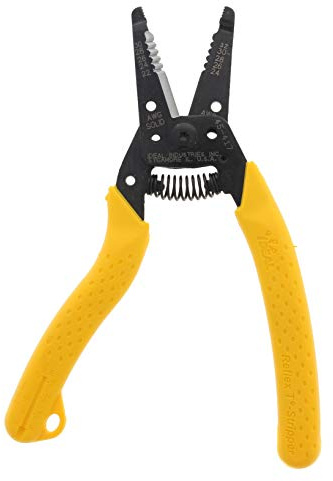 IDEAL Electrical 45-417 Premium Reflex T Stripper - 22-30 AWG solid, 24-32 AWG stranded, Wire Stripper with Plier Nose, Slide Lock, Textured Grips