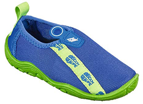 BECO-SEALIFE Wasserschuhe Kinder – Neopren Badeschuhe Kinder mit Netzeinsatz & Gummisohle für Jungen & Mädchen, Surfschuhe Kinder ideal für Wassersportaktivitäten – in Blau, Größe: 32/33