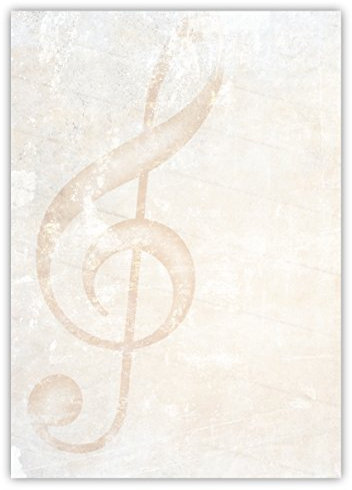 LYSCO Motiv Briefpapier (Musik-5025, DIN A4, 25 Blatt). Einseitig bedrucktes Briefpapier, sehr gut beschreibbar, Motivpapier für alle Drucker/Kopierer geeignet Motiv Musik Noten Notenpapier Notenschlüssel