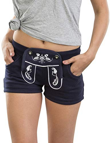 Schöneberger Trachten Couture Donna WiesnFit Jogging Lederhose MADL - Jogginghose Tours Hotpants (L, Grigio)