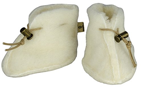 SamWo Babyschuhe aus Merinowolle – Warm und Atmungsaktiv – Schnellverschluss – Größe M (6-12 Monate), BS M natur