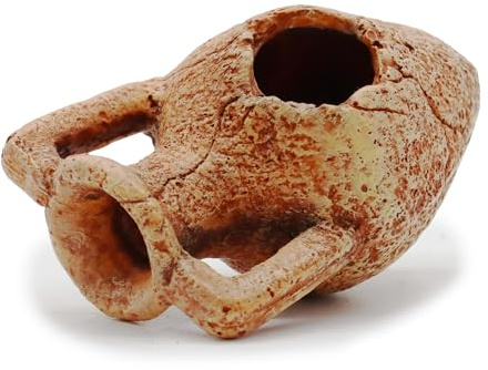 Amtra Deko Anfora Piccola - Decorazione in Resina atossica per Acquari, Accessorio Ornamentale subacqueo, Decorativo rifugio nascondiglio, Dipinto a Mano, Dimensione 8 * 5 * 5 cm