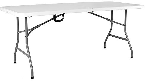 Home Vida Table Pliante de 1,8 m très résistante pour Camping, Buffet, Mariage, marché, Jardin, fête, Voiture, Stand de Pique-Nique, tréteau intérieur ou extérieur, poignée de Transport Pliable