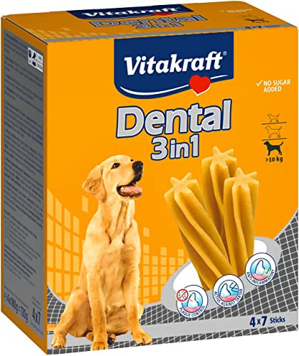 Vitakraft Hundezahnpflegesnack Multipack Dental 3in1, M, 1x (4x180g)