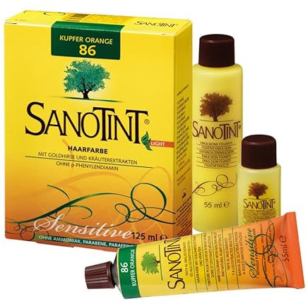 Sanotint - Haarfarbe sensitive Nr. 86 Kupfer Orange - 1x 125 ml - Naturnahe Haarfarbe mit wertvollen pflanzlichen Wirkstoffen