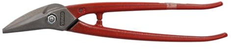 STUBAI KOMBI-BLECHSCHERE 280 mm linksschneidend – Spezialschere für Kurvenschnitte & lange Schnitte, polierter Kopf, Härte 60–62 HRC, Werkzeugstahl, rot kunststoffbeschichtet