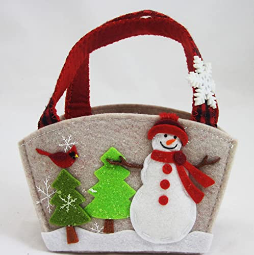 Geschenktasche, Motiv Schneemann - klein -Filz ca. 18 x 16 cm (H/B)