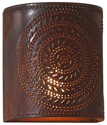Irvins Country Tinware Chisel Sconce Light in Rustic Tin