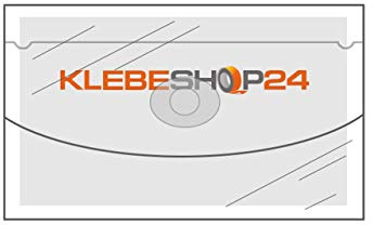 KLEBESHOP24 Visitenkartentaschen selbstklebend | Breite Seite offen | Mit Klappe | 105 x 60 mm | 20 oder 100 Stück