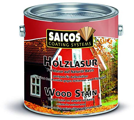 Saicos Colour GmbH 301 0030 Holzlasur, schwedenrot, 750 ml (1er Pack)