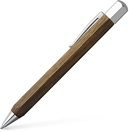 Faber-Castell 147508 – snurrande kulspetspenna Ondoro rökt ek, tjocklek: M, skaftfärg: brun